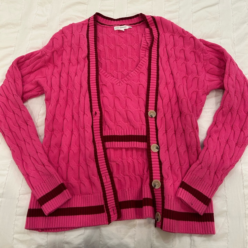 Good American - 2 piece set, cardigan and tank size 1/2 (small)